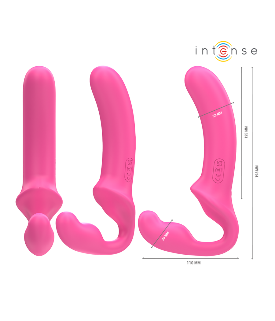 INTENSE - AMY DOUBLE VIBRATOR 20 CM PINK REMOTE CONTROL