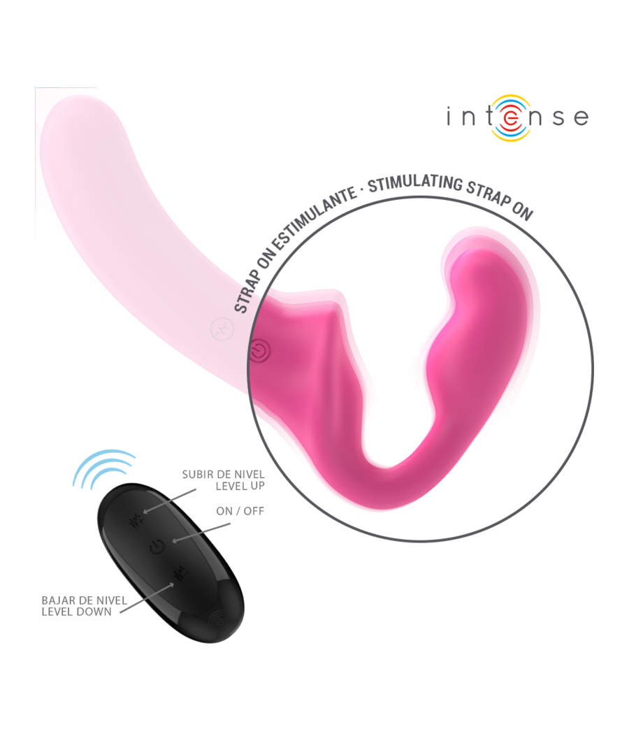 INTENSE - AMY VIBRADOR DOBLE 20 CM ROSA CONTROL REMOTO