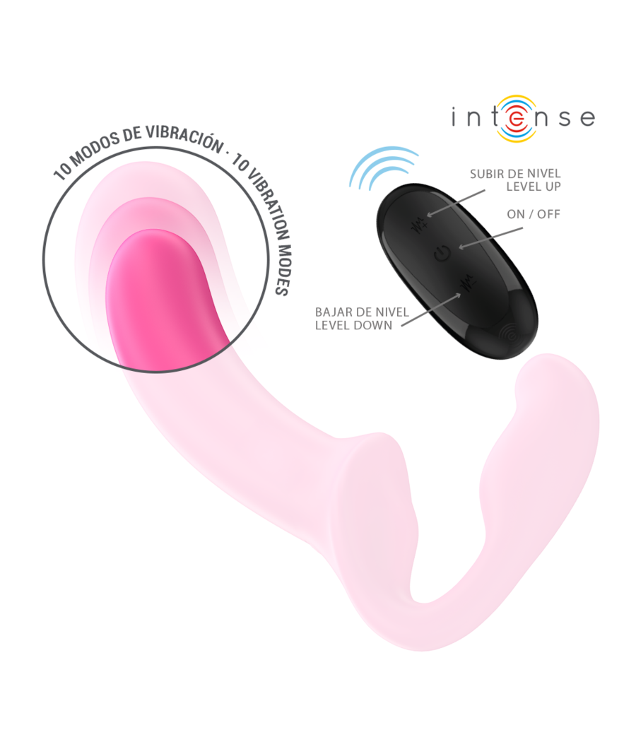INTENSE - AMY DOUBLE VIBRATOR 20 CM PINK REMOTE CONTROL