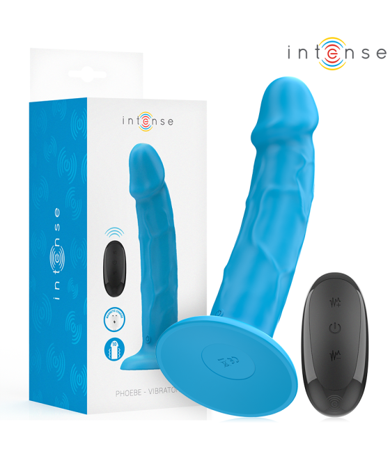 INTENSE - PHOEBE REALISTISCHER VIBRATOR 10 VIBRATIONEN BLAUE FERNBEDIENUNG