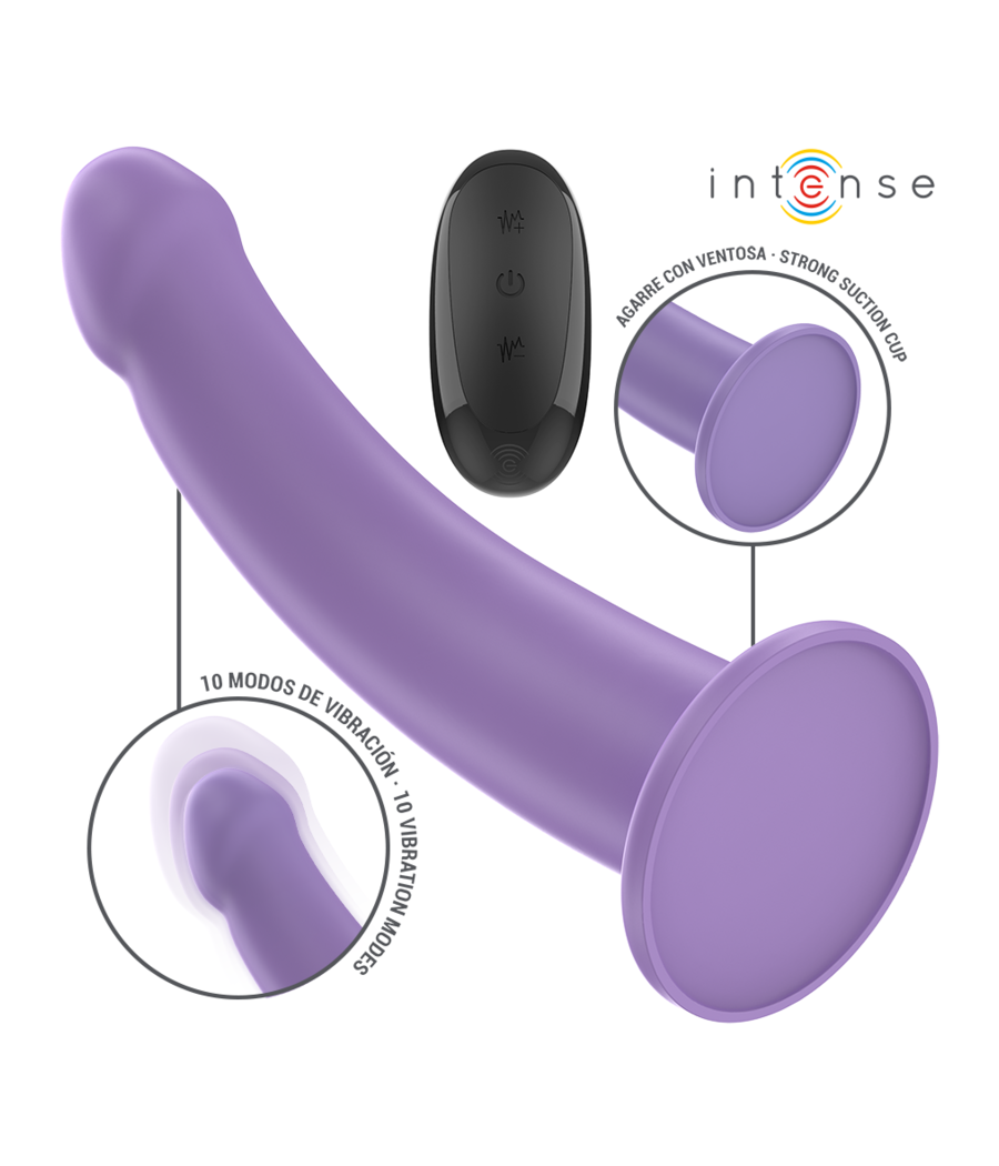 INTENSE - EDDIE VIBRADOR 17,5 CM 10 VIBRACIONES MORADO CONTROL REMOTO