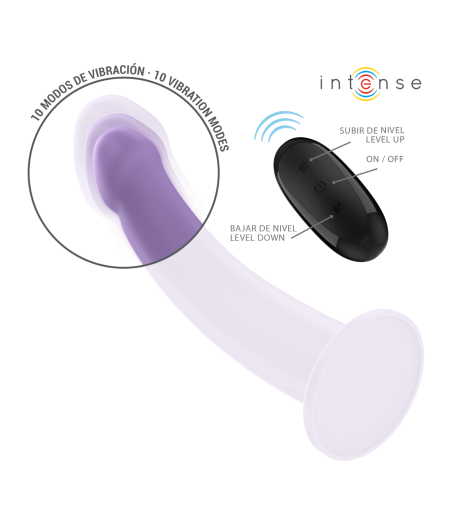 INTENSE - VIBRADOR EDDIE 17,5 CM 10 VIBRAÇÕES ROXO CONTROLE REMOTO