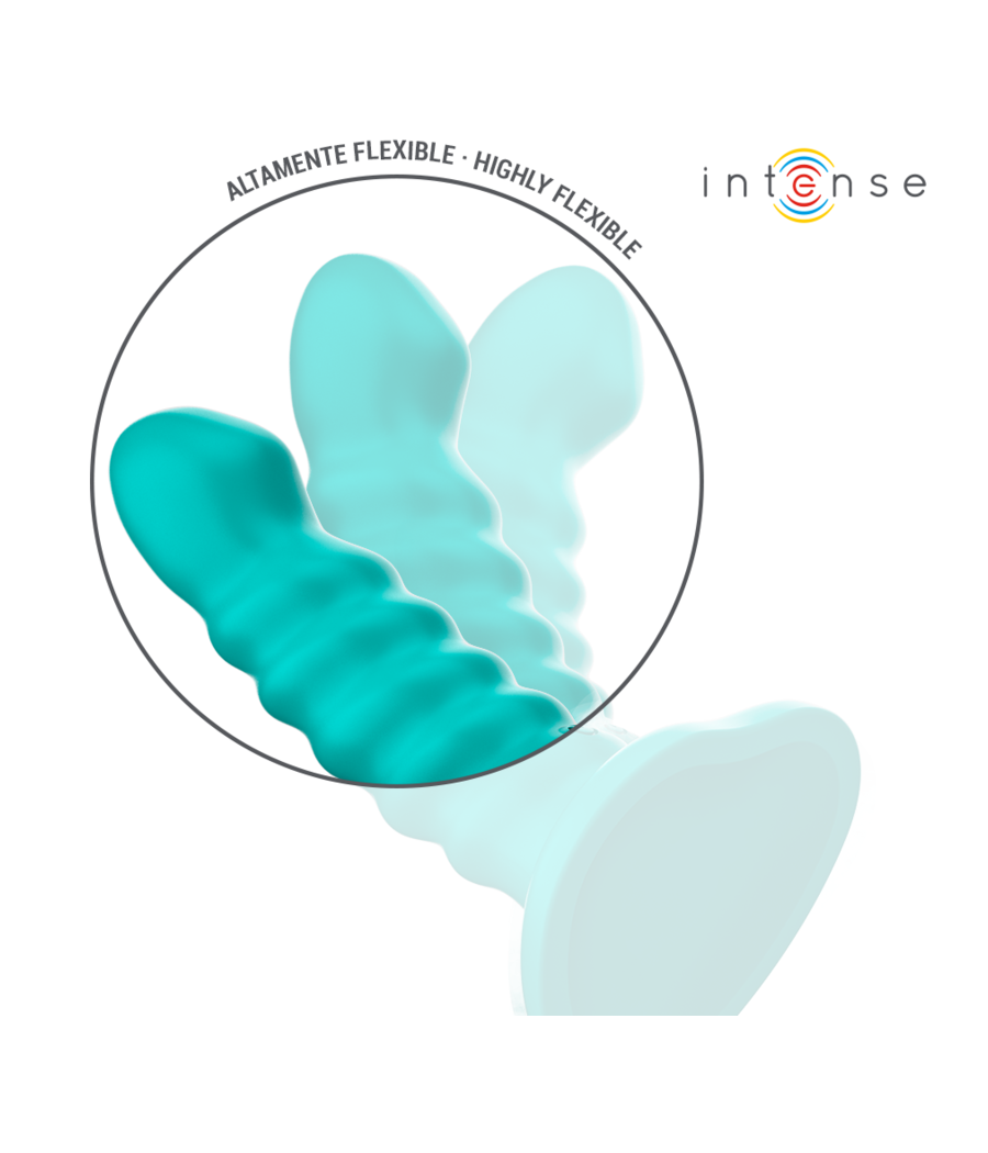 INTENSE - VIBRADOR BUFFY TAMANHO P DESIGN ESPIRAL 10 VIBRAÇÕES CONTROLE REMOTO AZUL