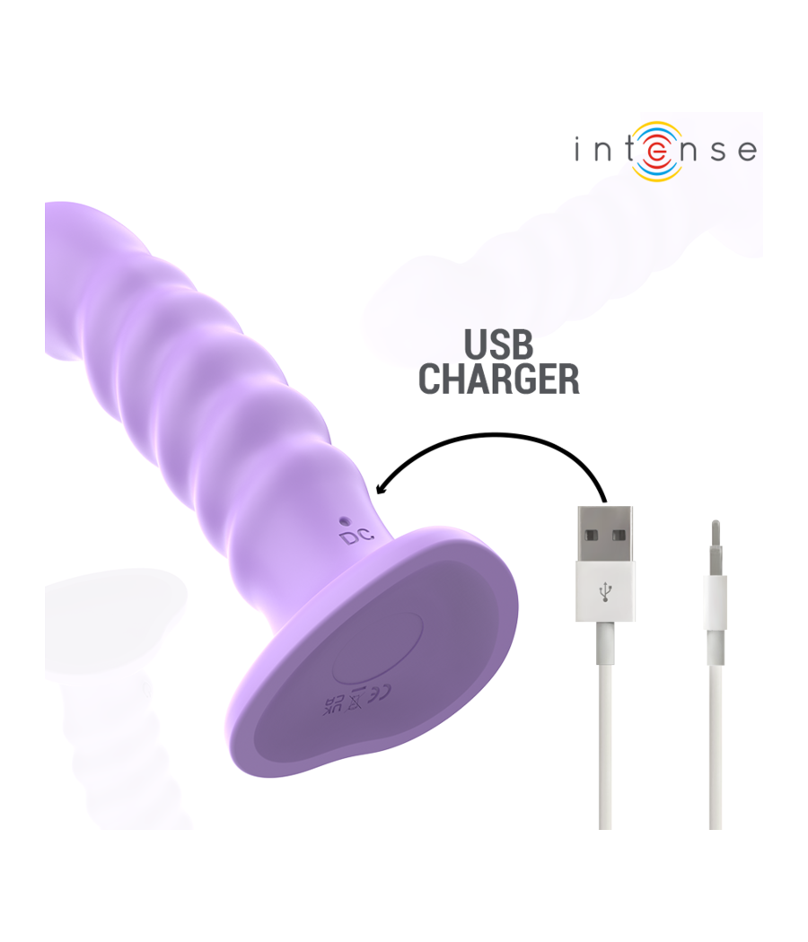 INTENSE - BRENDA VIBRATOR SIZE M SPIRAL DESIGN 10 VIBRATIONS PURPLE REMOTE CONTROL