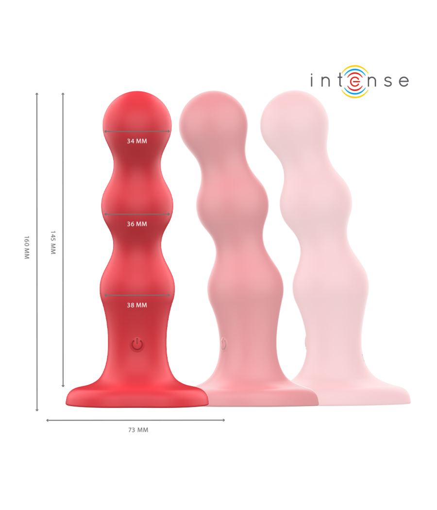 INTENSE - CODY VIBRATOR WITH SUCTION CUP RED REMOTE CONTROL