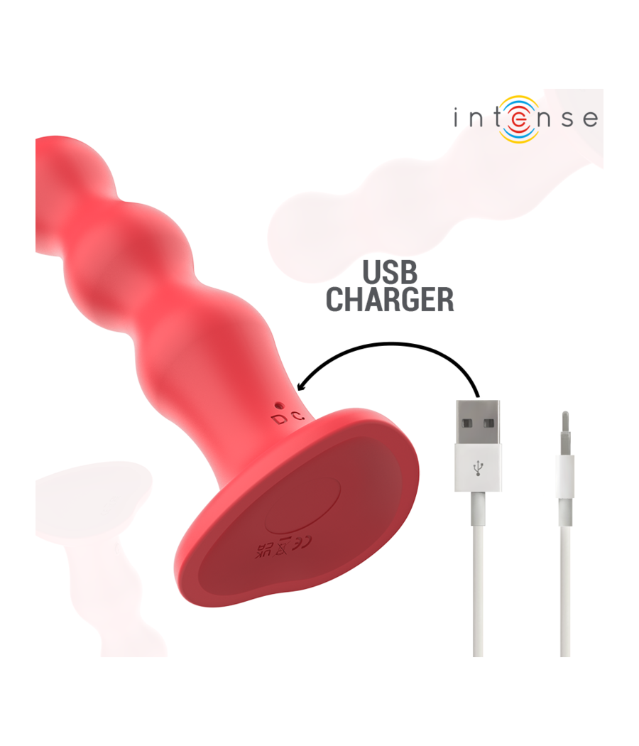 INTENSE - CODY VIBRATOR WITH SUCTION CUP RED REMOTE CONTROL
