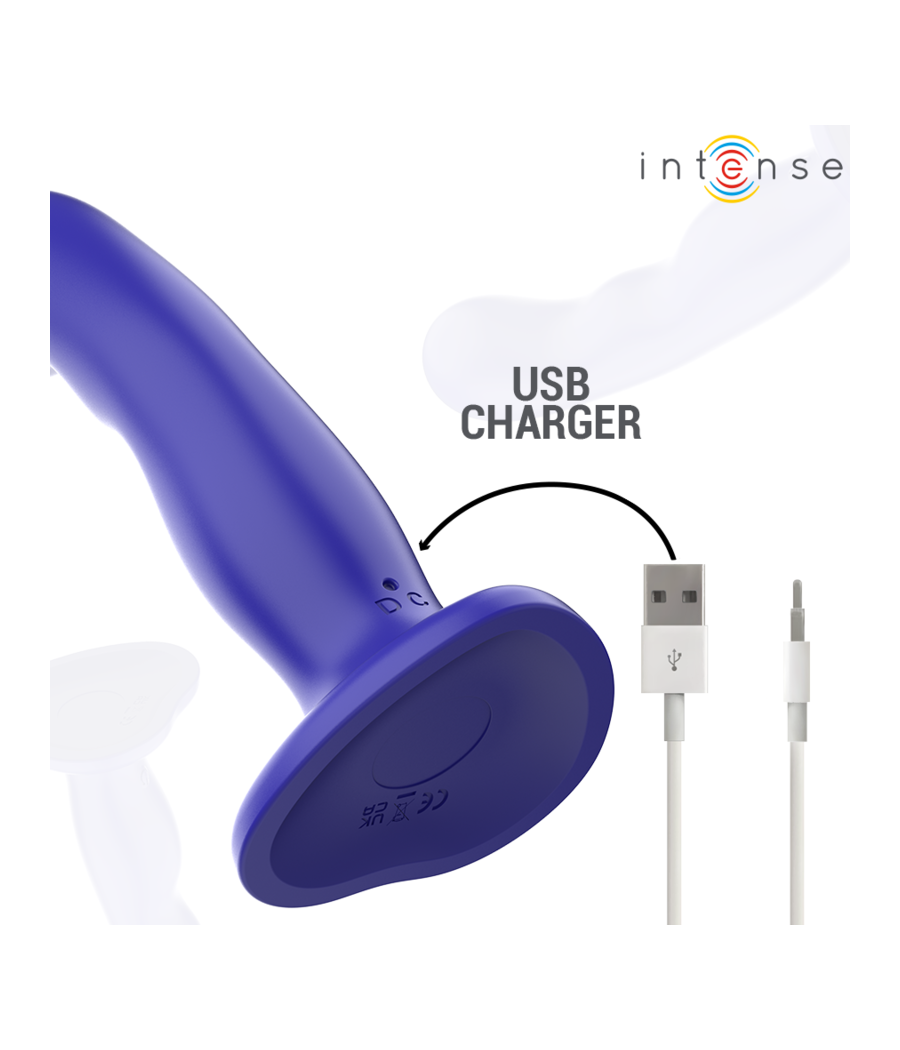 INTENSE - SHORTY VIBRATEUR AVEC VENTOUSE TÉLÉCOMMANDE BLEUE