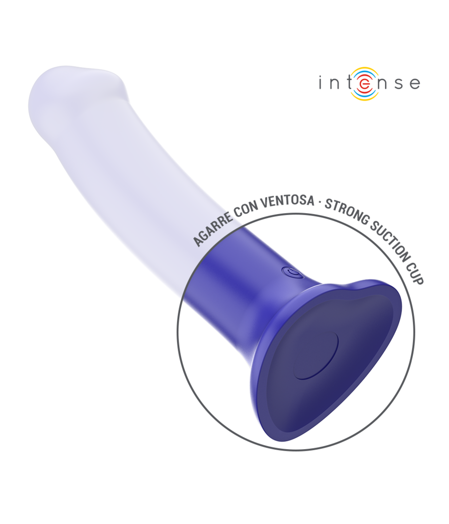 INTENSE - VICTORIA VIBRATEUR AVEC VENTOUSE 10 VIBRATIONS BLEU FONCÉ TÉLÉCOMMANDE