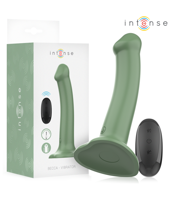 INTENSE - BECCA VIBRATEUR AVEC VENTOUSE 10 VIBRATIONS TÉLÉCOMMANDE VERTE