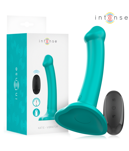 INTENSE - KATIE VIBRATEUR AVEC VENTOUSE 10 VIBRATIONS TÉLÉCOMMANDE BLEUE