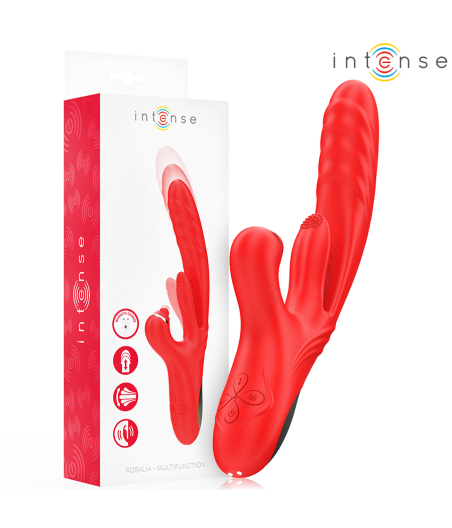 INTENSE - ROSALIA VIBRADOR MULTIFUNCIÓN 3 EN 1 ROJO