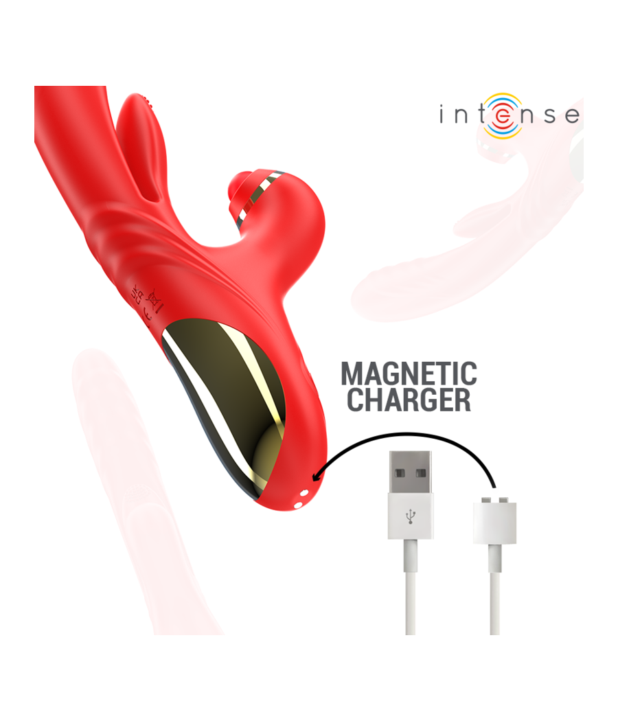 INTENSE - ROSALIA VIBRADOR MULTIFUNCIONAL 3 EM 1 VERMELHO