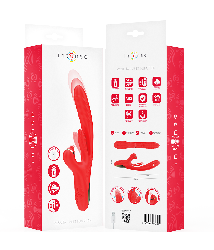 INTENSE - ROSALIA MULTIFUNCTION VIBRATOR 3 IN 1 RED