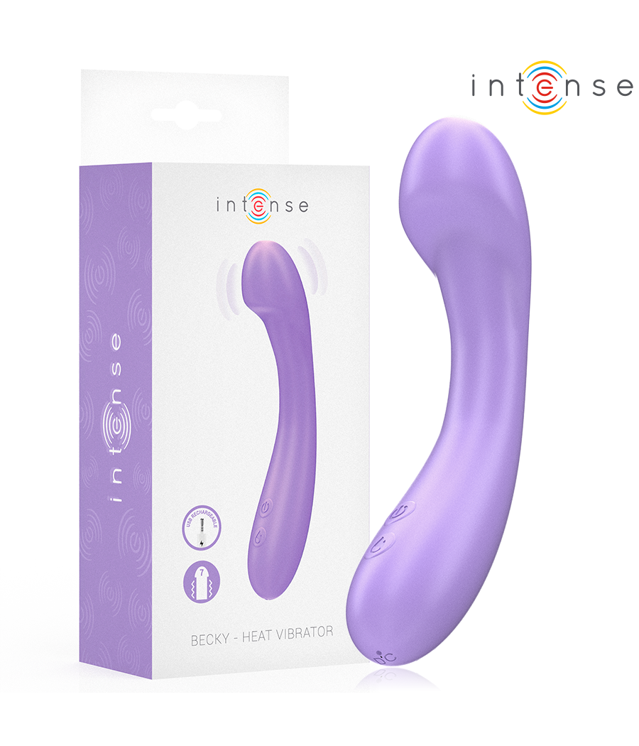 INTENSE - VIBRADOR BECKY 19 CM AQUECÍVEL 7 VIBRAÇÕES ROXO