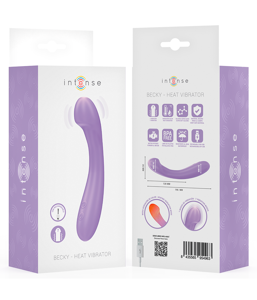 INTENSE - BECKY VIBRADOR 19 CM CALENTABLE 7 VIBRACIONES MORADO