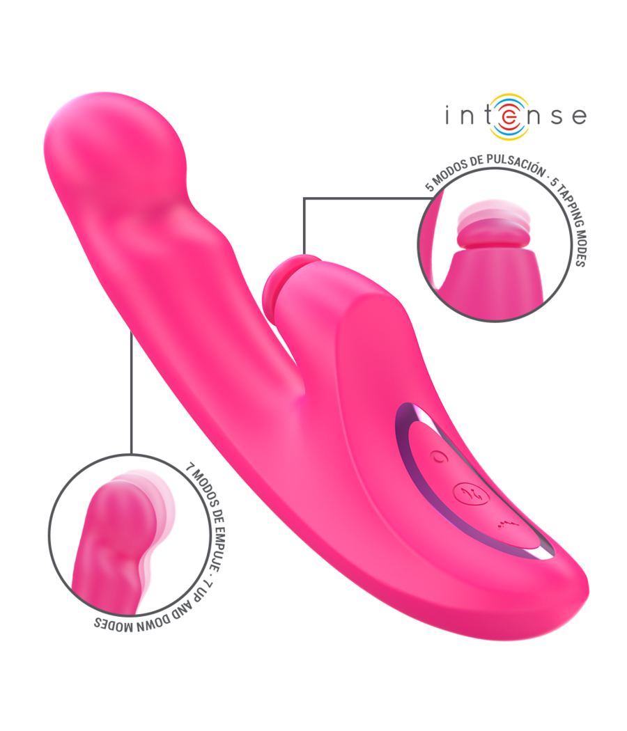 INTENSE - EMI VIBRADOR 13,5 CM MULTIFUNCIÓN 3 EN 1 10 VIBRACIONES ROSA