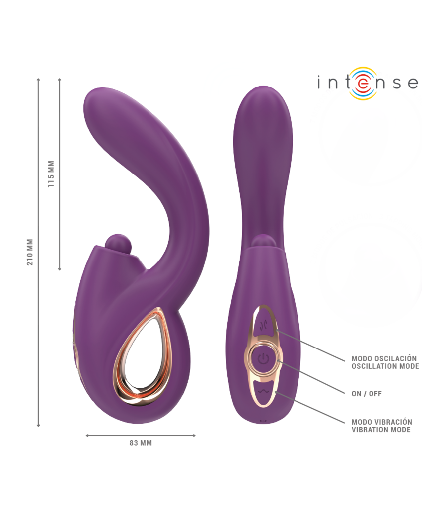 INTENSE - LALI VIBRADOR PUNTO G MULTIFUNCIÓN ESTIMULACIÓN & EMPUJE & VIBRACIÓN MORADO