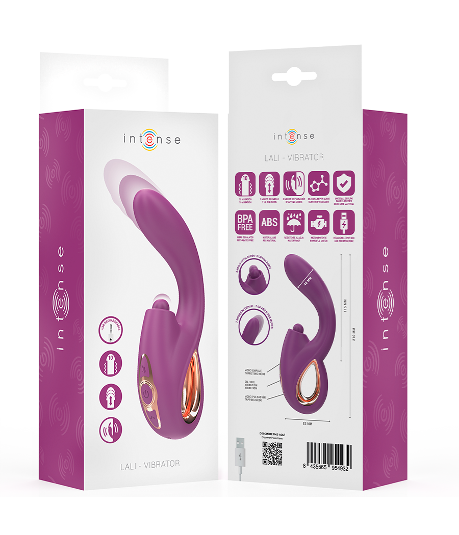 INTENSE - LALI VIBRATORE MULTIFUNZIONE PUNTO G TAPPING & THRUST & VIBRATION VIOLA
