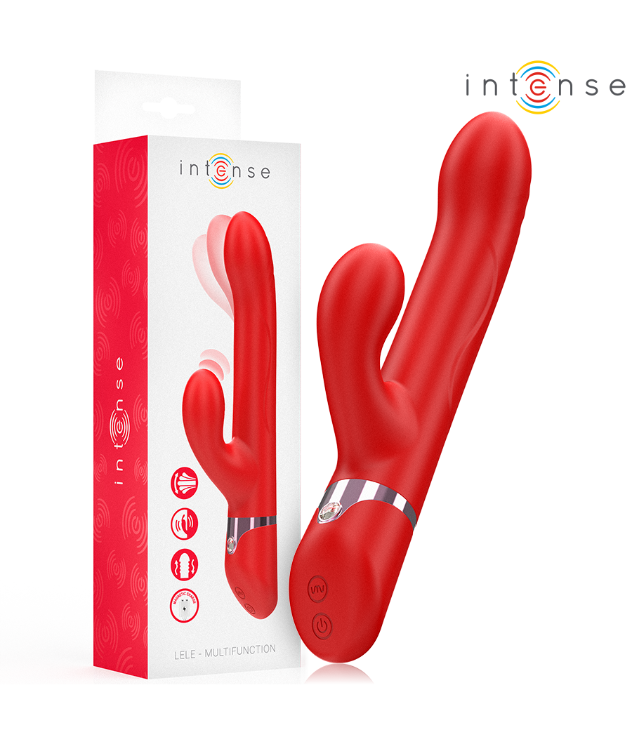 INTENSE - LELE VIBRADOR MULTIFUNCIÓN ROTATORIO & OSCILACIÓN & ESTIMULACIÓN ROJO