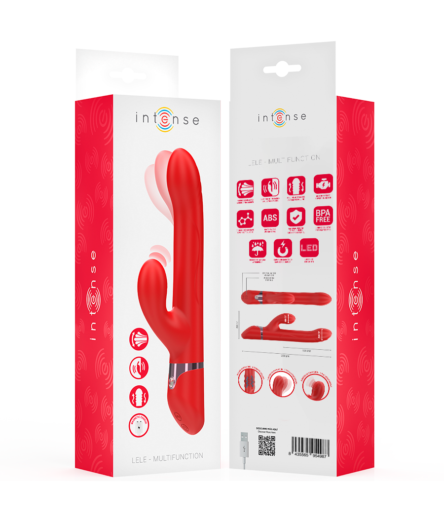INTENSE - LELE MULTIFUNKTIONSVIBRATOR ROTIEREND & OSZILLATION & STIMULATION ROT