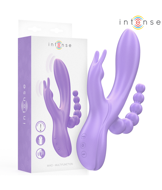 INTENSE - MIKO TRIPLO VIBRATORE CONIGLIO & STIMOLATORE & ANALE 7 VIBRAZIONI VIOLA