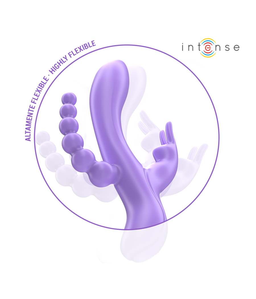 INTENSE - MIKO TRIPLO VIBRATORE CONIGLIO & STIMOLATORE & ANALE 7 VIBRAZIONI VIOLA