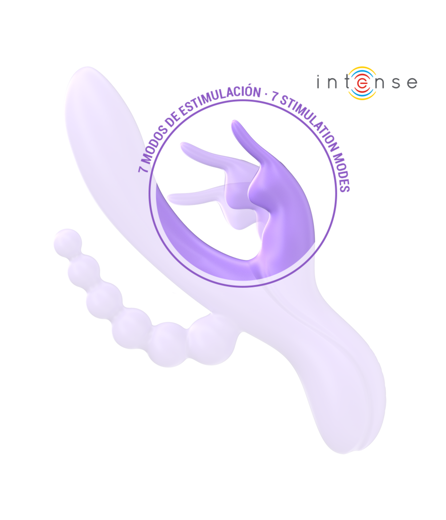 INTENSE - MIKO TRIPLE VIBRATEUR LAPIN & STIMULATEUR & ANAL 7 VIBRATIONS VIOLET