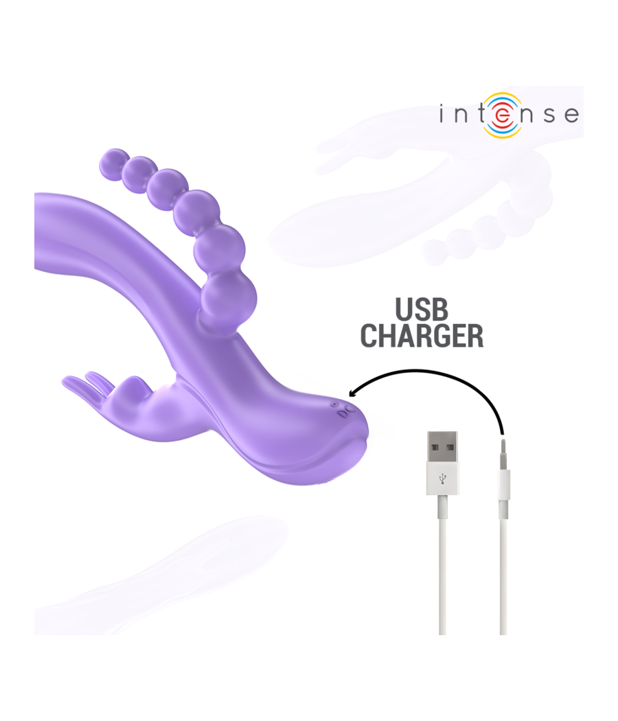 INTENSE - MIKO DREIFACHVIBRATOR RABBIT & STIMULATOR & ANAL 7 VIBRATIONEN LILA