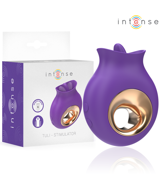 INTENSE - STIMOLATORE CLITORIDEO TULI 9 VIBRAZIONI E 9 OSCILLAZIONI VIOLA