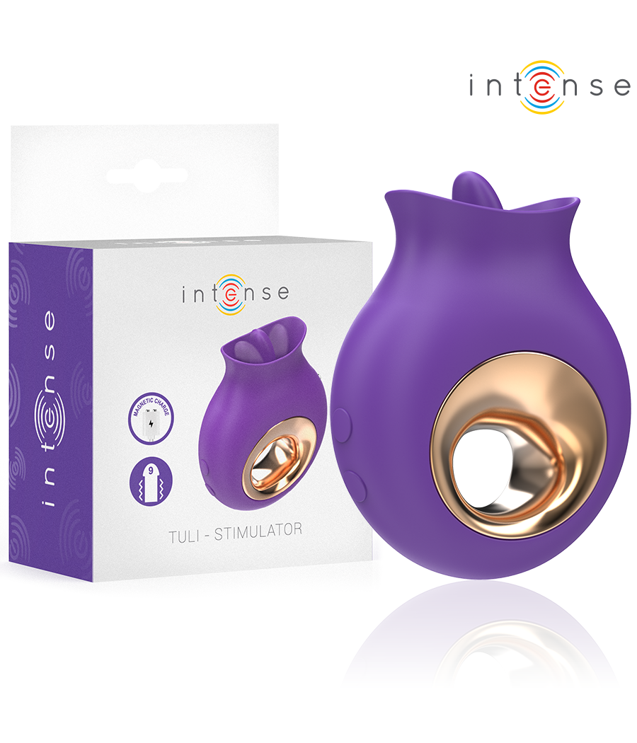 INTENSE - STIMOLATORE CLITORIDEO TULI 9 VIBRAZIONI E 9 OSCILLAZIONI VIOLA