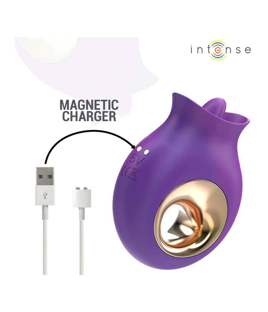 INTENSE - STIMOLATORE CLITORIDEO TULI 9 VIBRAZIONI E 9 OSCILLAZIONI VIOLA