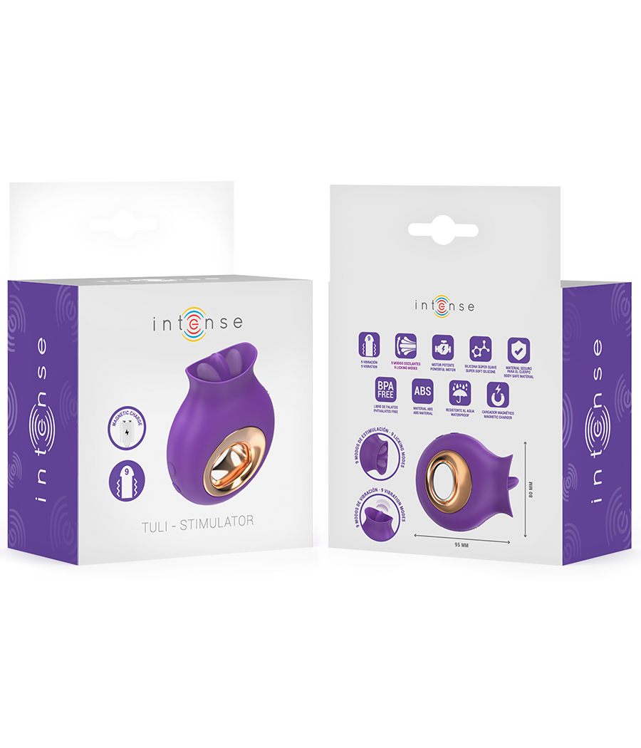 INTENSE - ESTIMULADOR DE CLITÓRIS TULI 9 VIBRAÇÕES E 9 OSCILAÇÕES ROXO