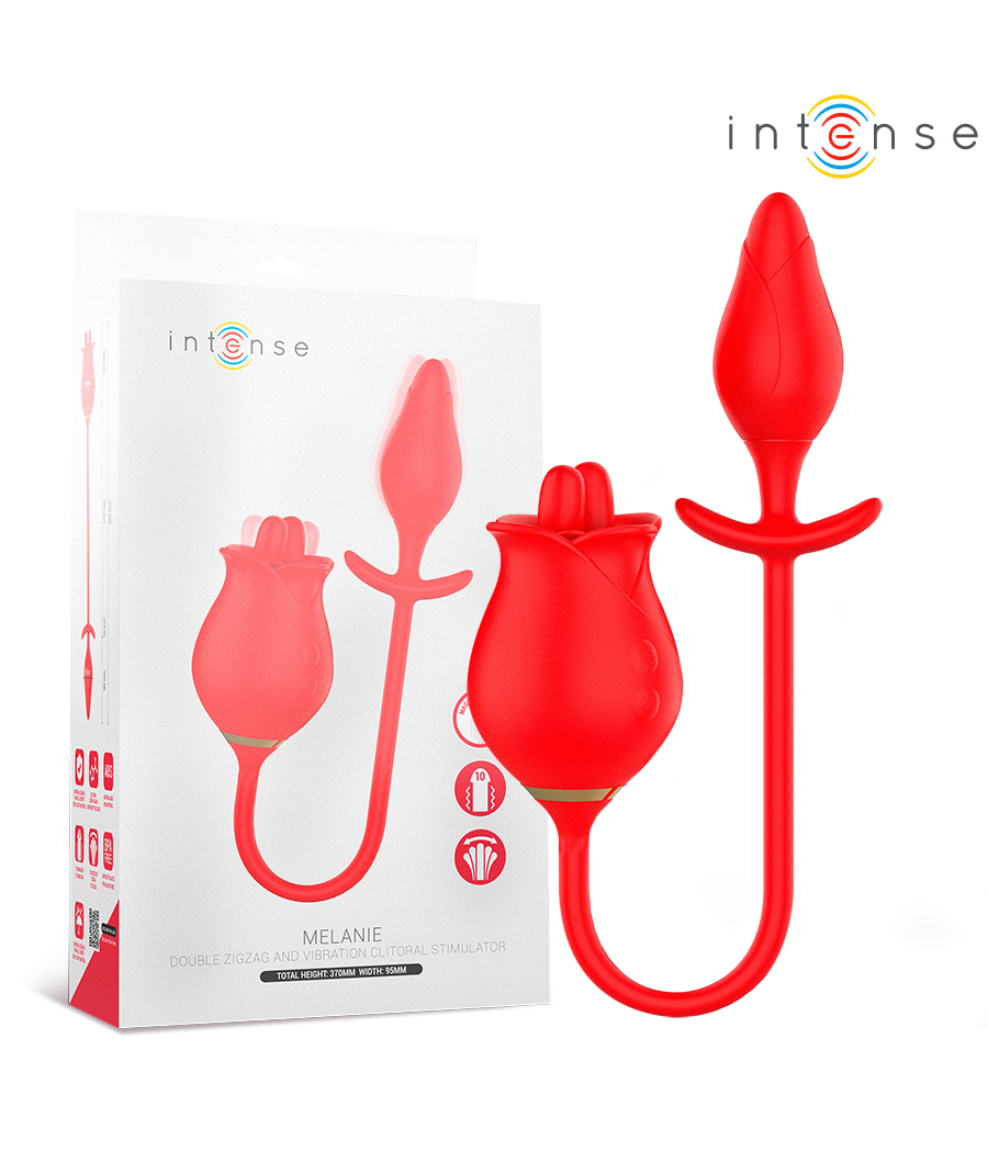 INTENSE - MELANIE DOBLE ESTIMULADOR CLÍTORIS CON LENGUA ZIGZAG