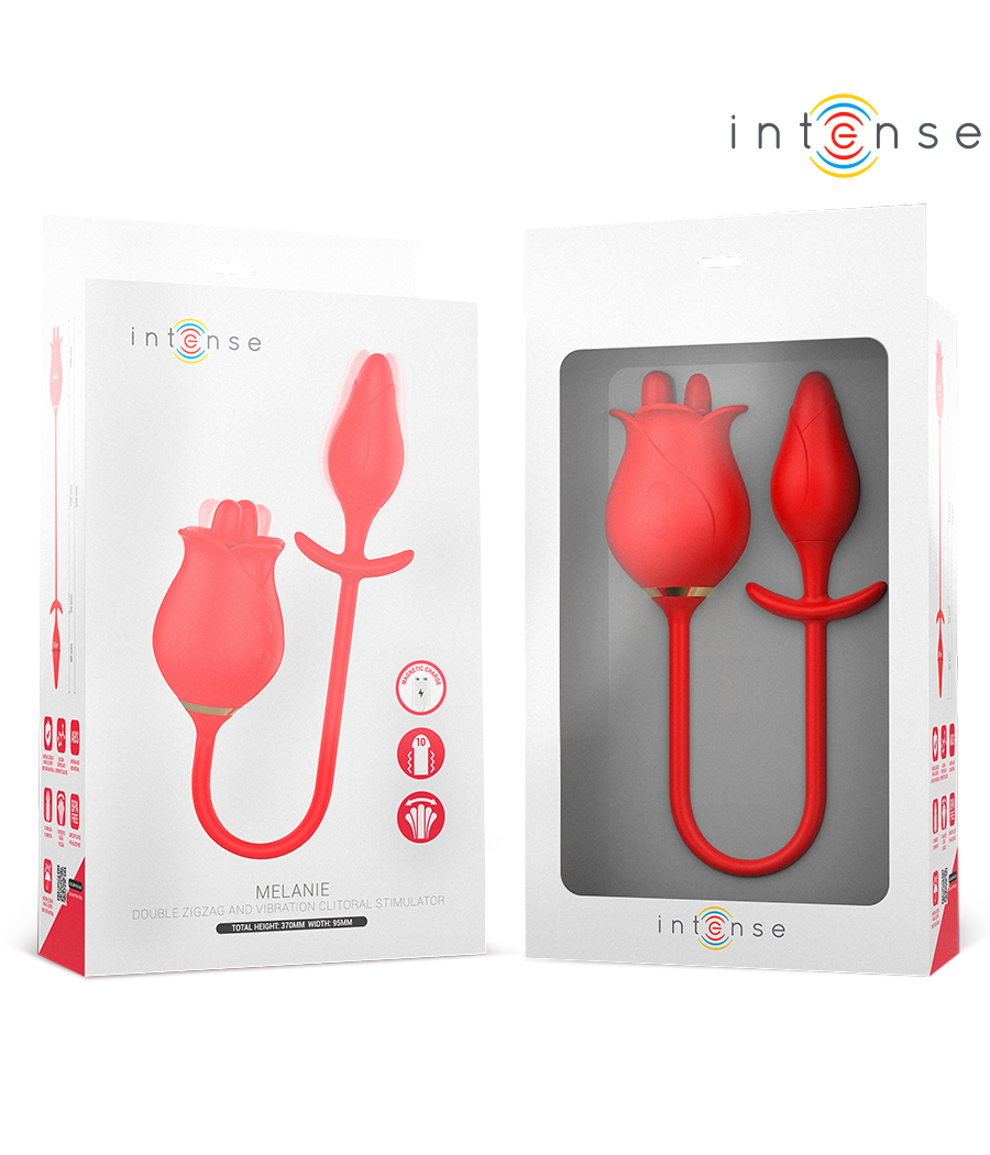INTENSE - MELANIE DOUBLE STIMULATEUR DE CLITORIS AVEC LANGUE EN ZIGZAG