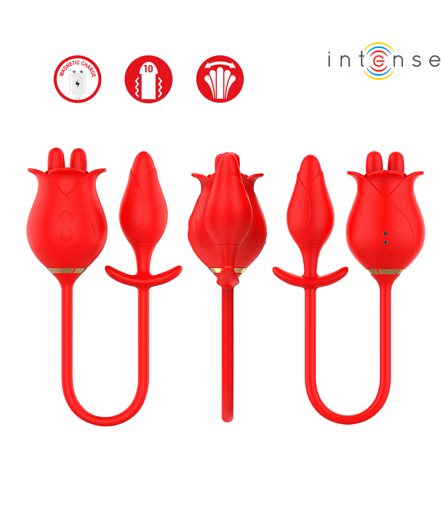 INTENSE - MELANIE DOUBLE CLITORIS STIMULATOR WITH ZIGZAG TONGUE