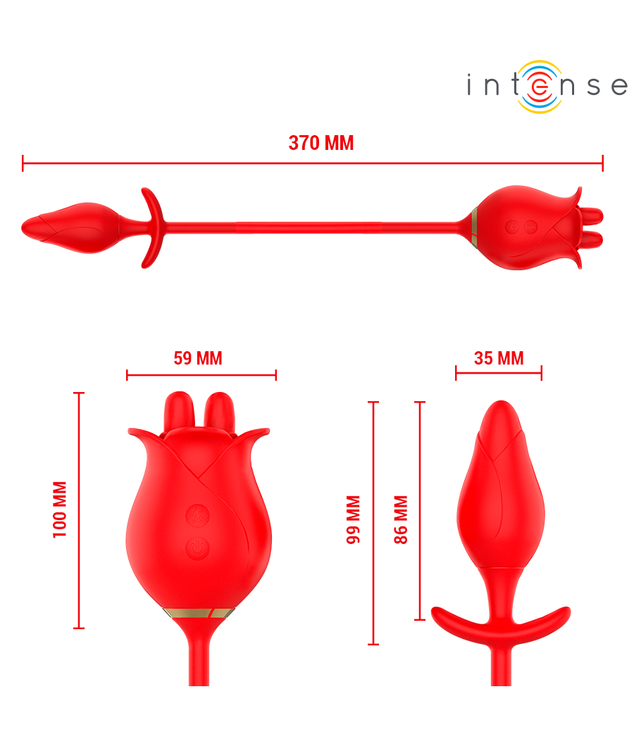 INTENSE - MELANIE DOBLE ESTIMULADOR CLÍTORIS CON LENGUA ZIGZAG