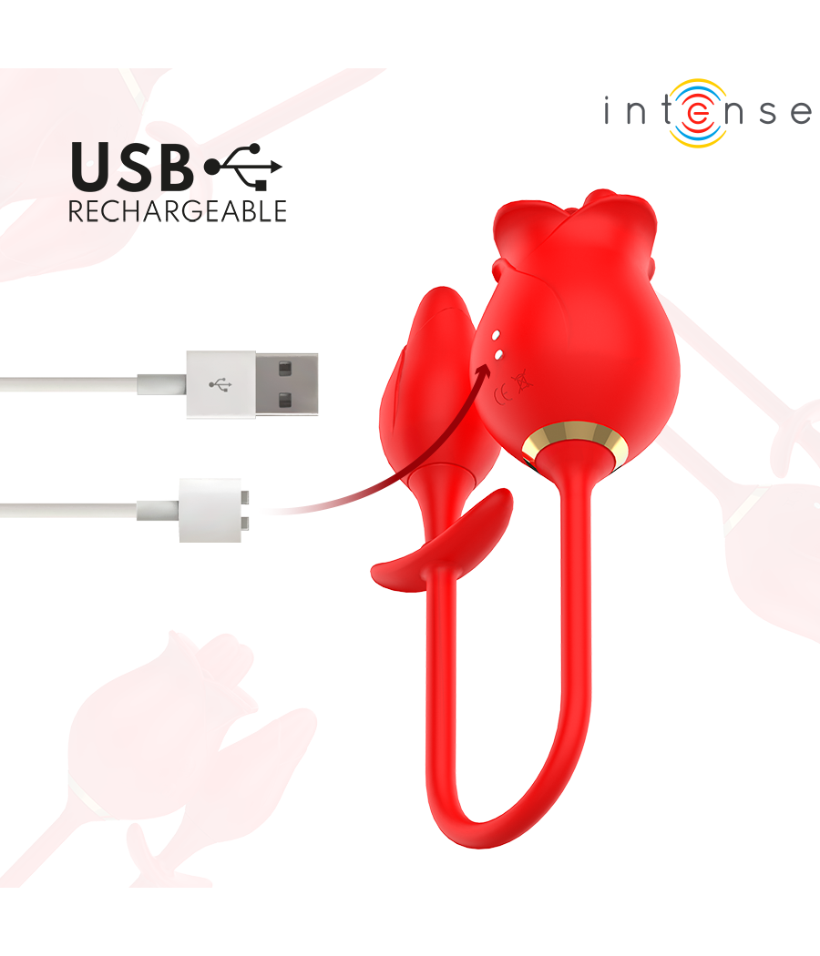 INTENSE - MELANIE STIMOLATORE DOPPIO PER CLITORIDE CON LINGUA A ZIGZAG