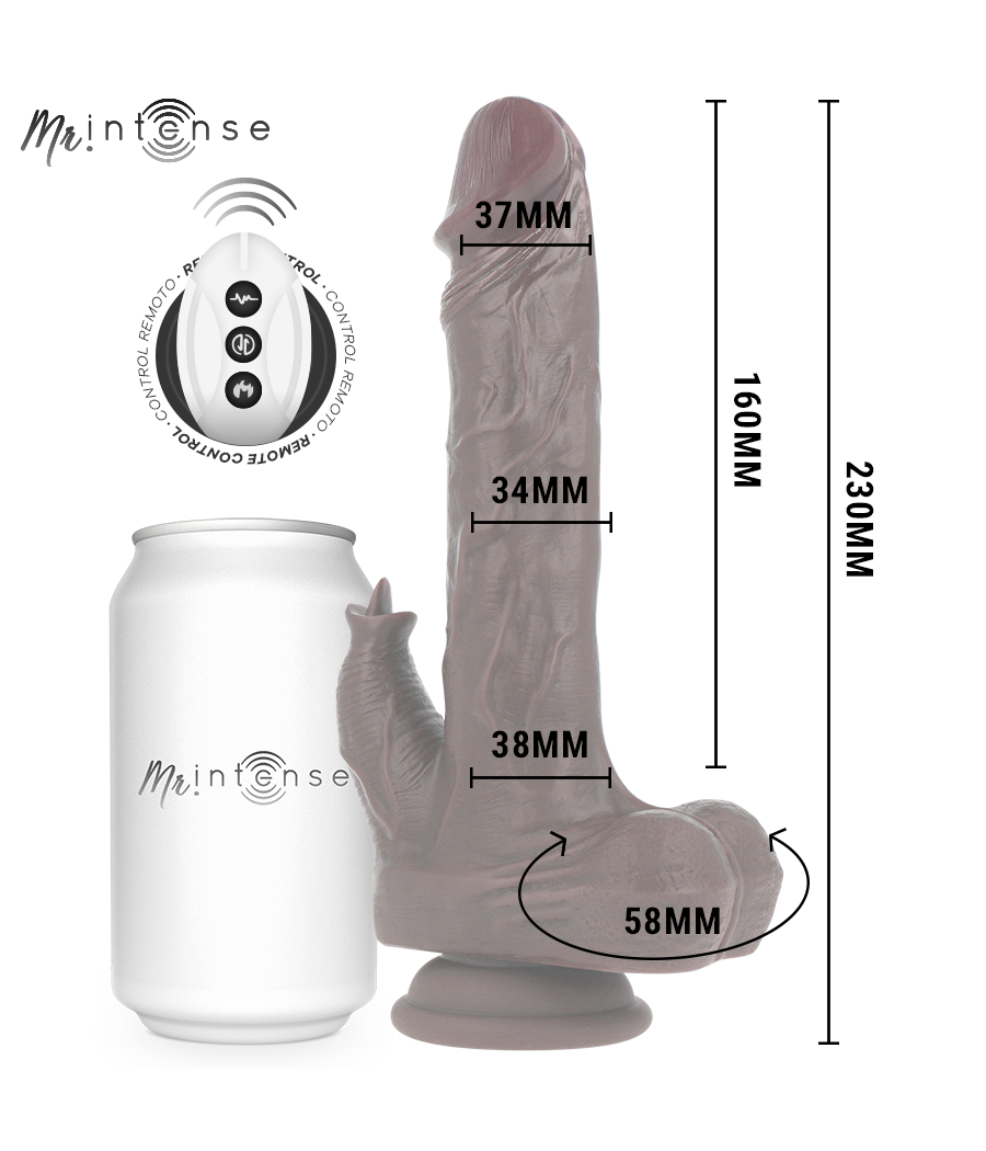 MR INTENSE - MORGAN REALÍSTICO MULTIFUNCIÓN CON VIBRACIÓN Y UP AND DOWN CONTROL REMOTO 23 CM -O- 3.5 CM