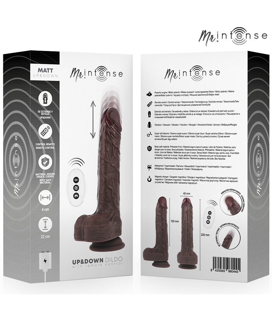 MR INTENSE - MATT REALISTIC MULTIFUNCTION WITH VIBRATION UP AND DOWN REMOTE CONTROL 22 CM -O- 4 CM