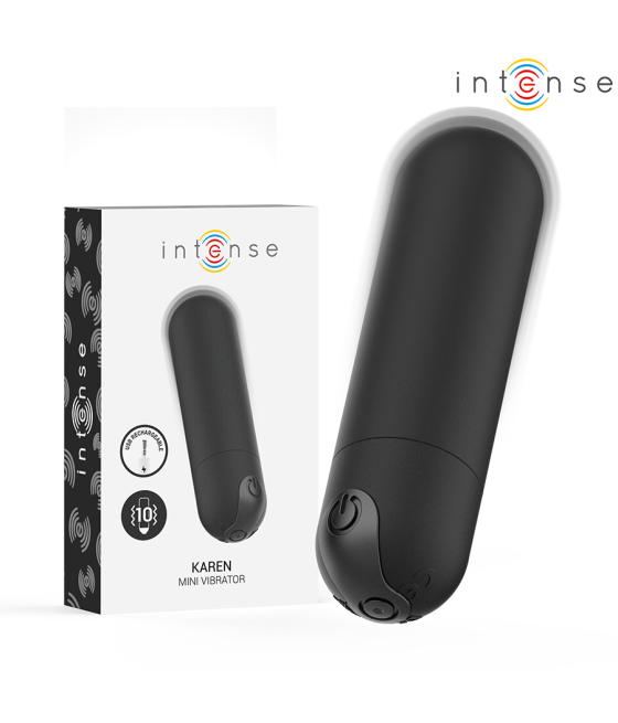 INTENSE - KAREN MINI BALA VIBRADORA 10 MODOS RECARGABLE NEGRO