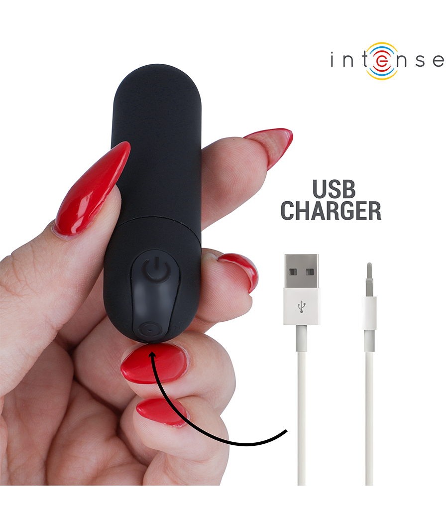 INTENSE - KAREN MINI PROIETTILE VIBRANTE RICARICABILE NERO