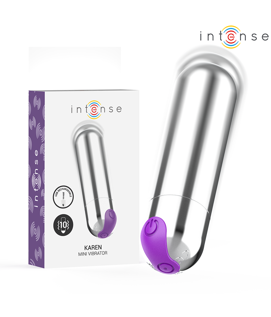 INTENSE - KAREN MINI RECHARGEABLE VIBRATING BULLET SILVER