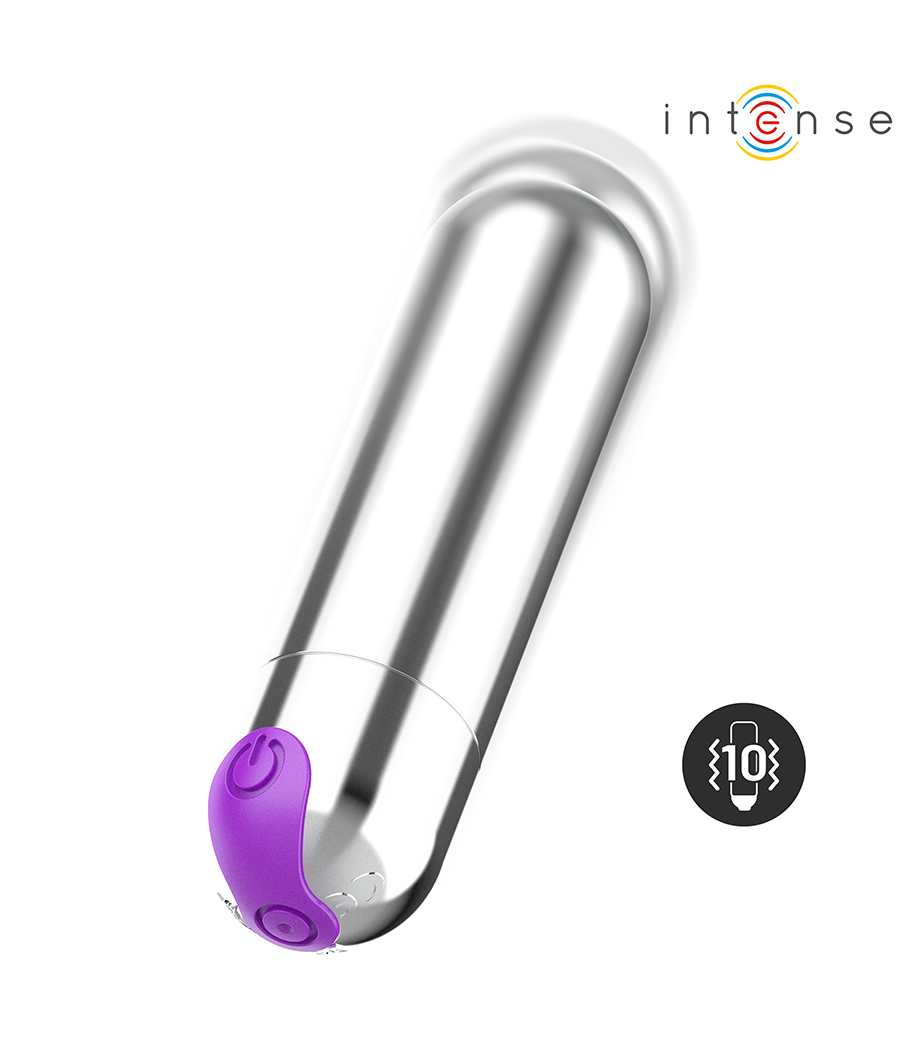 INTENSE - KAREN MINI BALA VIBRADORA 10 MODOS RECARGABLE PLATEADO