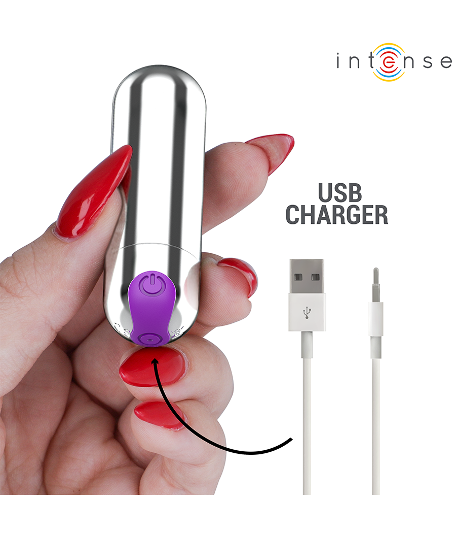 INTENSE - KAREN MINI PROIETTILE VIBRANTE RICARICABILE ARGENTO