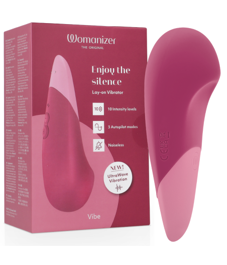 WOMANIZER - VIBE LAY-ON VIBRATORE SILENZIOSO ROSA SCURO