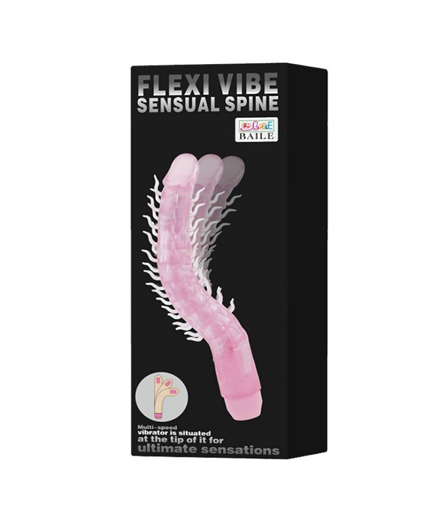BAILE - DILDO VIBRANTE FLESSIBILE SENSUAL SPINE FLEXI VIBE LILLA 23.5 CM