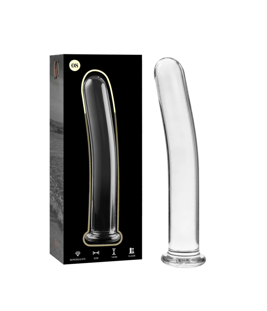 NEBULA SERIES BY IBIZA - MODELO 8 DILDO VIDRO BOROSILICADO TRANSPARENTE 14.5 CM -O- 2 CM