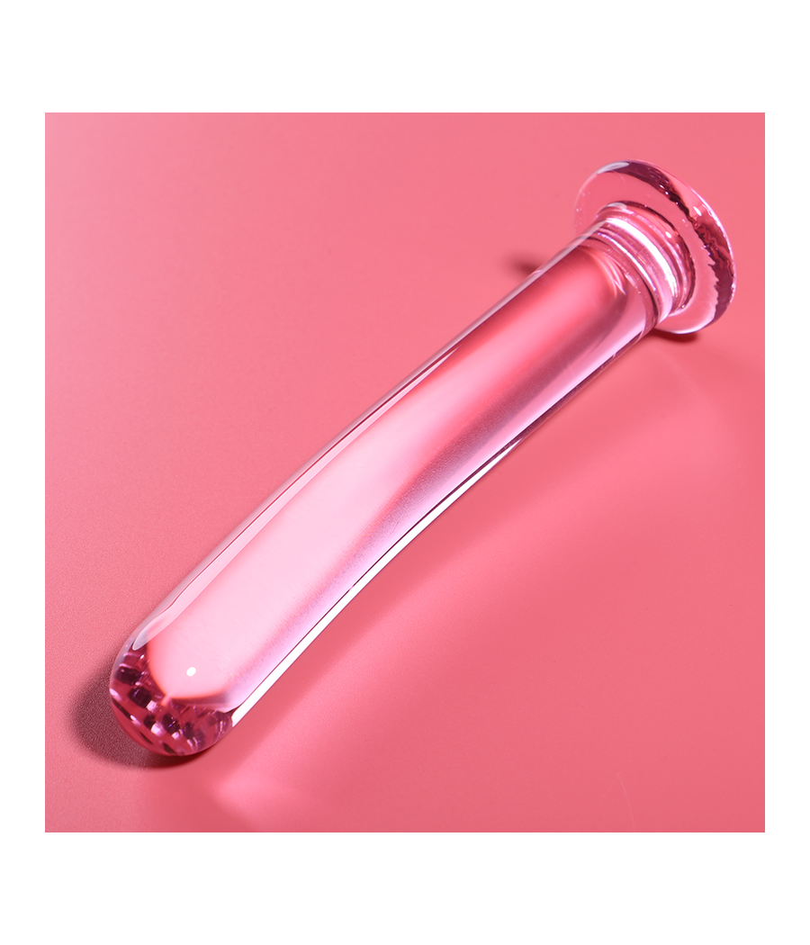 NEBULA SERIES BY IBIZA - MODÈLE 8 GODE EN VERRE BOROSILICATE ROSE 14.5 CM -O- 2 CM