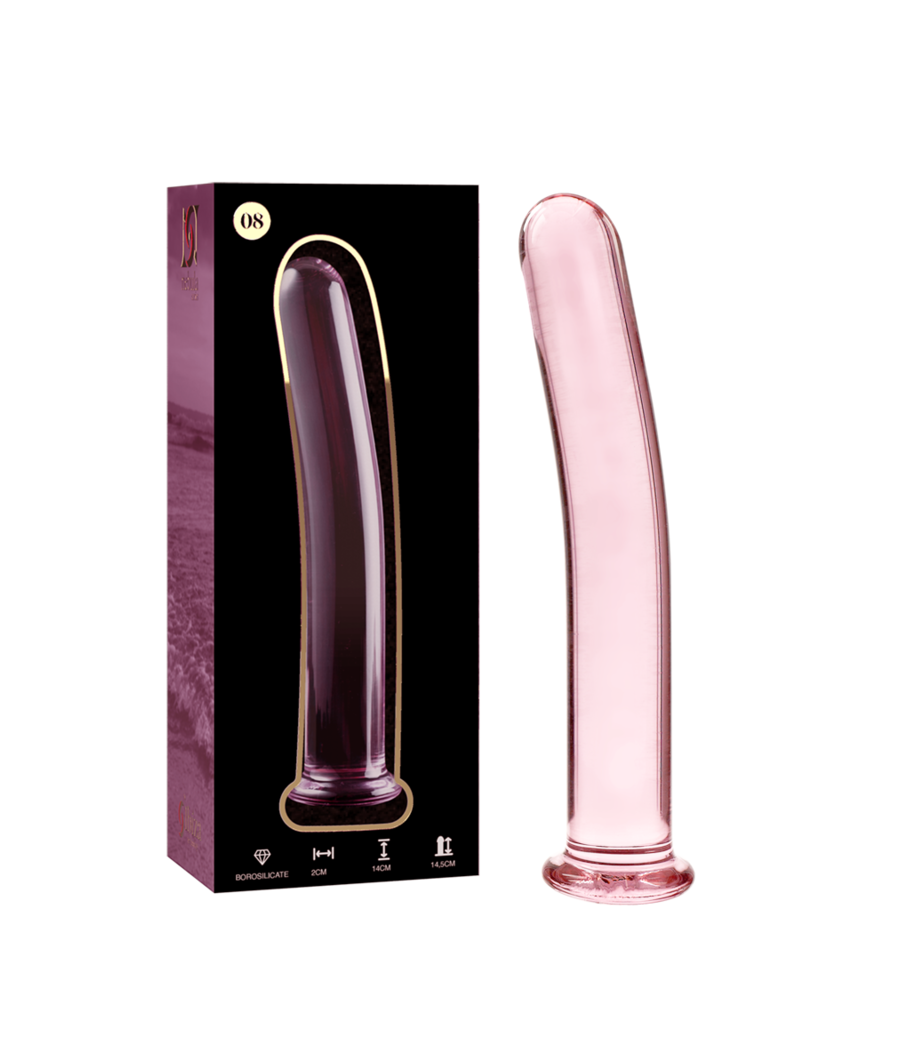 NEBULA SERIES BY IBIZA - MODEL 8 DILDO BOROSILICATE GLASS PINK 14.5 CM -O- 2 CM