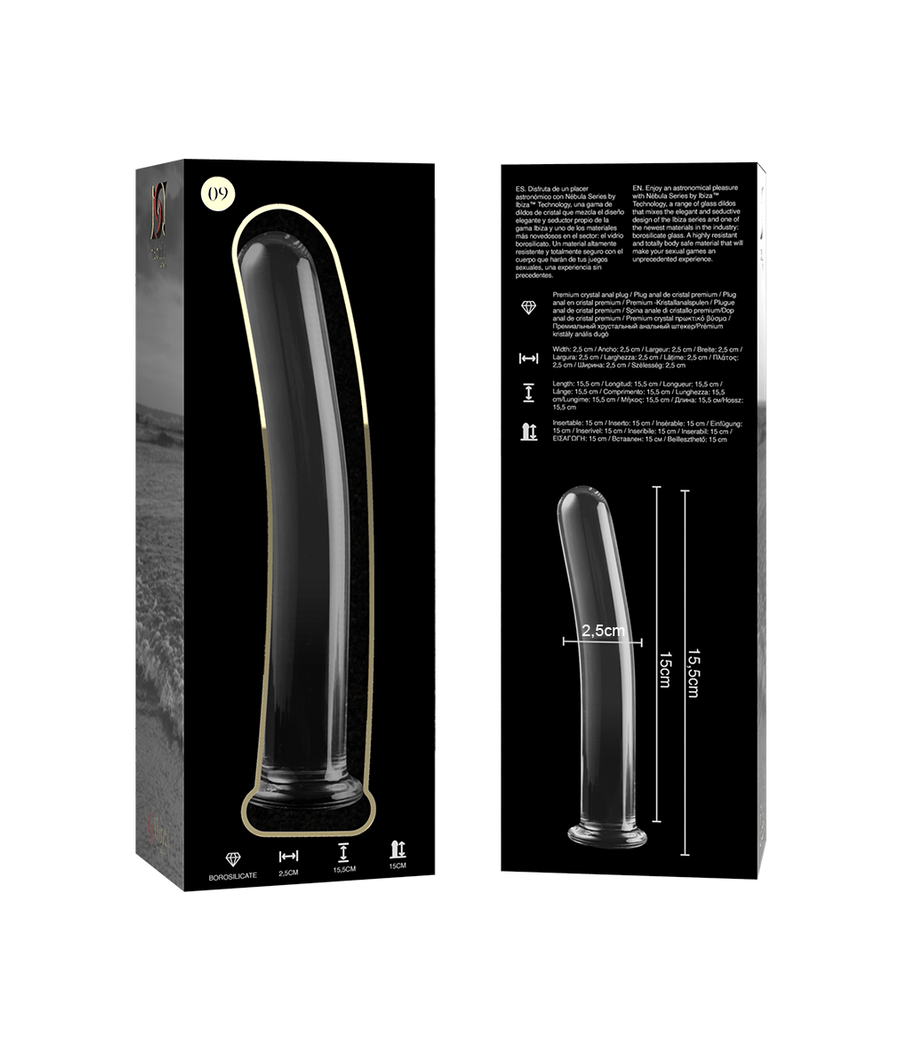 NEBULA SERIES BY IBIZA - MODELL 9 DILDO BOROSILIKATGLAS KLAR 15.5 CM -O- 2.5 CM